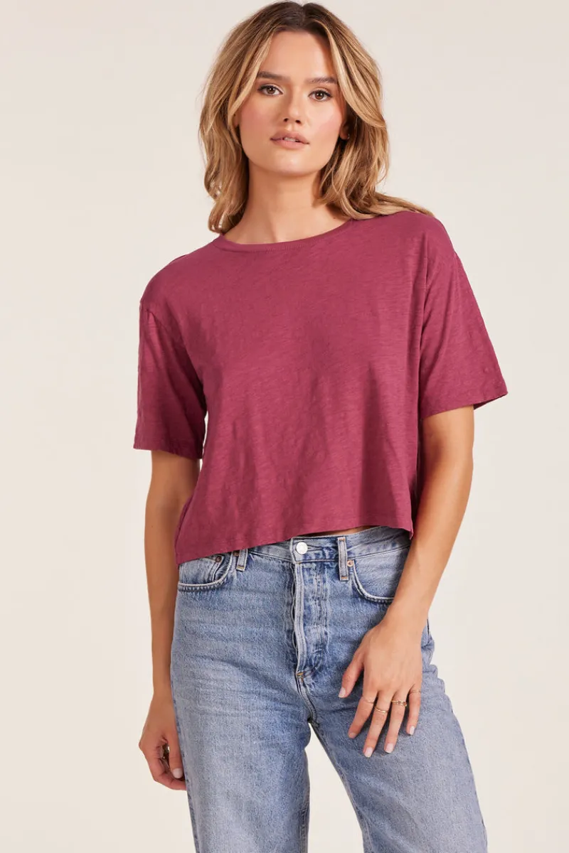 Tops*bobi Los Angeles CENTER BACK SEAM CROP TOP CHUTNEY