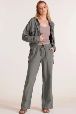 Outerwear*bobi Los Angeles CROP JACKET WITH POCKETS DK SAGE