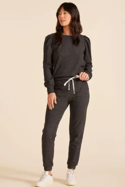 Tops*bobi Los Angeles DROP SHOULDER PULLOVER TOP BLACK