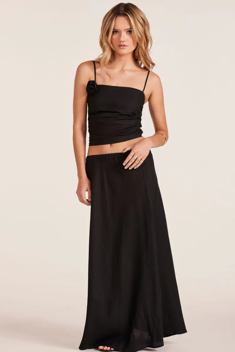 Bottoms*bobi Los Angeles FULL MAXI SKIRT BLACK