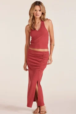 Tanks|Tops*bobi Los Angeles HALTER NECK TOP TERRA COTTA