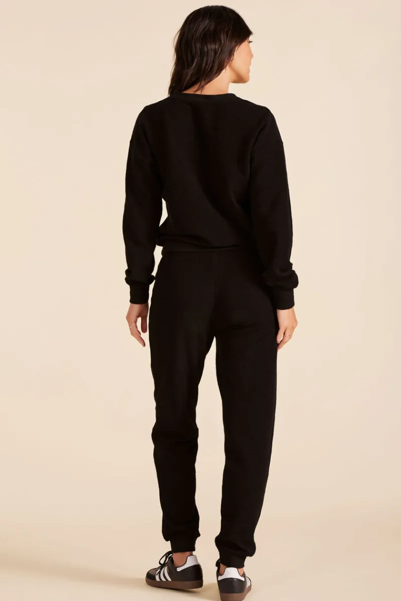 Bottoms*bobi Los Angeles JOGGER PANTS WITH PATCH POCKETS BLACK