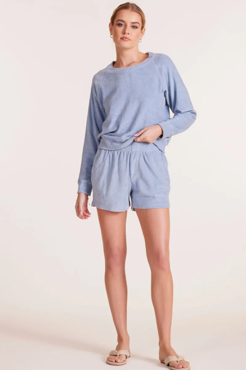 Tops*bobi Los Angeles LONG SLEEVE RAGLAN TOP WATER