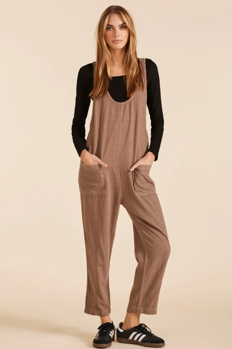 Jumpsuits*bobi Los Angeles POCKET OVERALLS HAZELNUT