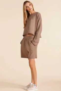 Sweaters|Tops*bobi Los Angeles PULLOVER SWEATSHIRT HAZELNUT