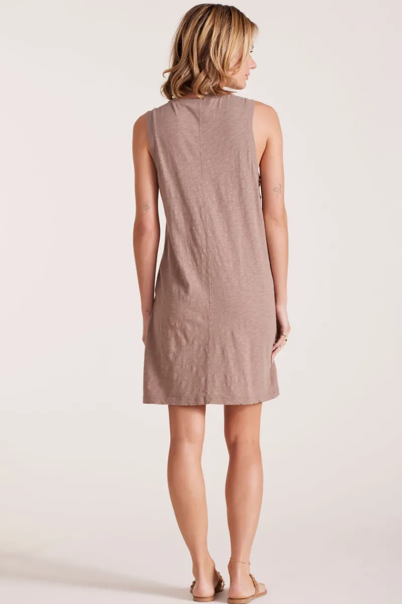 Dresses*bobi Los Angeles RAGLAN SEAMED TANK DRESS EARTHY