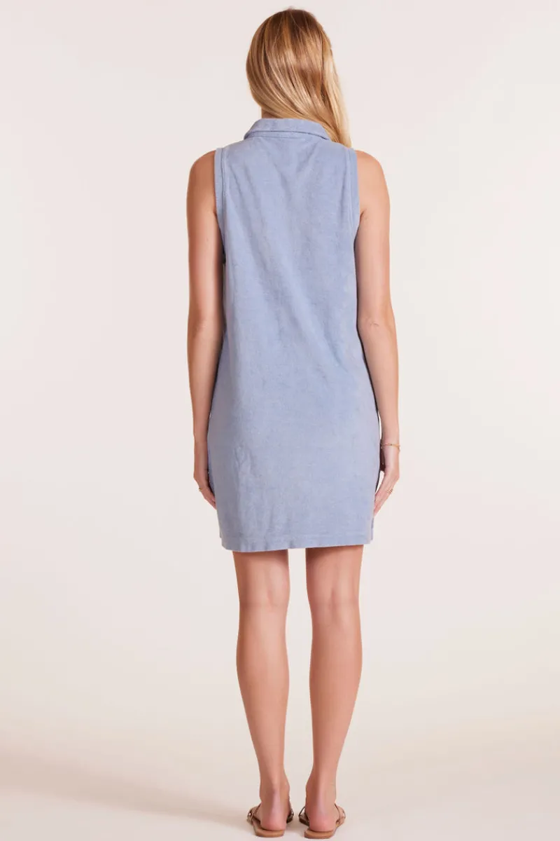 Dresses*bobi Los Angeles SLEEVELESS COLLAR DRESS WATER