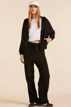 Outerwear*bobi Los Angeles SLOUCHY ZIP FRONT HOODIE BLACK