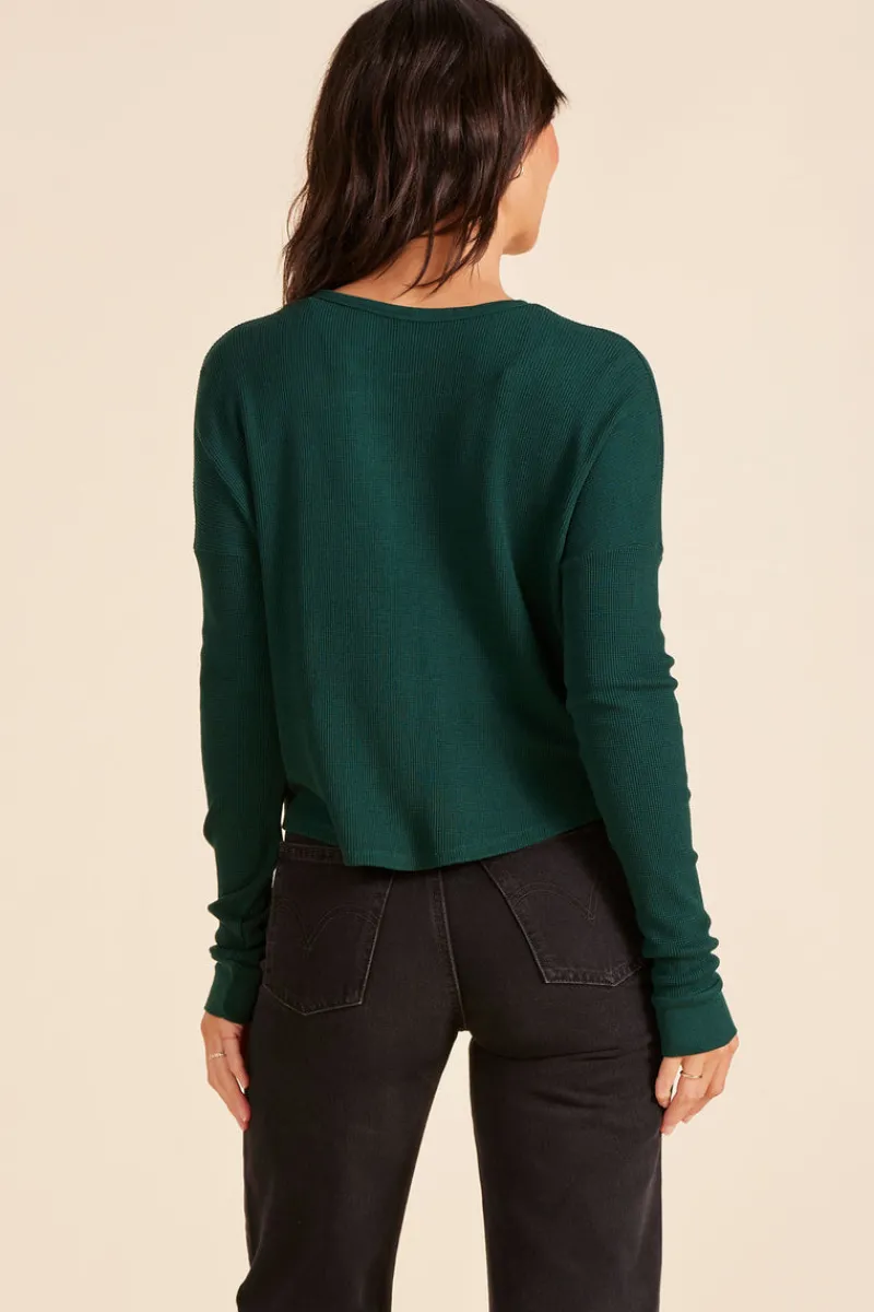 Tops*bobi Los Angeles SPLIT NECK BOXY TEE PINES