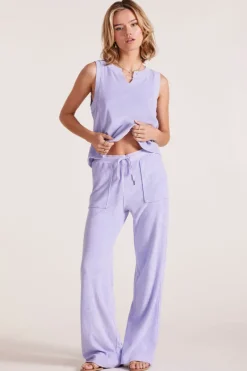 Tanks*bobi Los Angeles SPLIT NECK MUSCLE TANK LIGHT LILAC