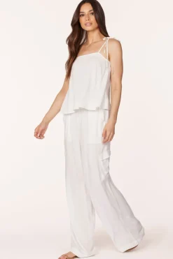 Tanks*bobi Los Angeles SQUARE NECK TIE CAMI IVORY