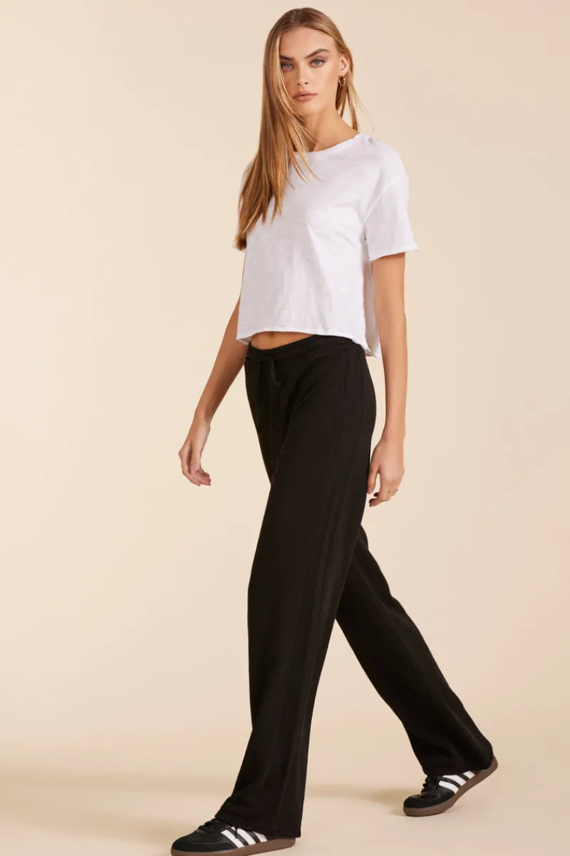 Bottoms*bobi Los Angeles STRAIGHT LEG HIGH WAIST SWEATPANT BLACK