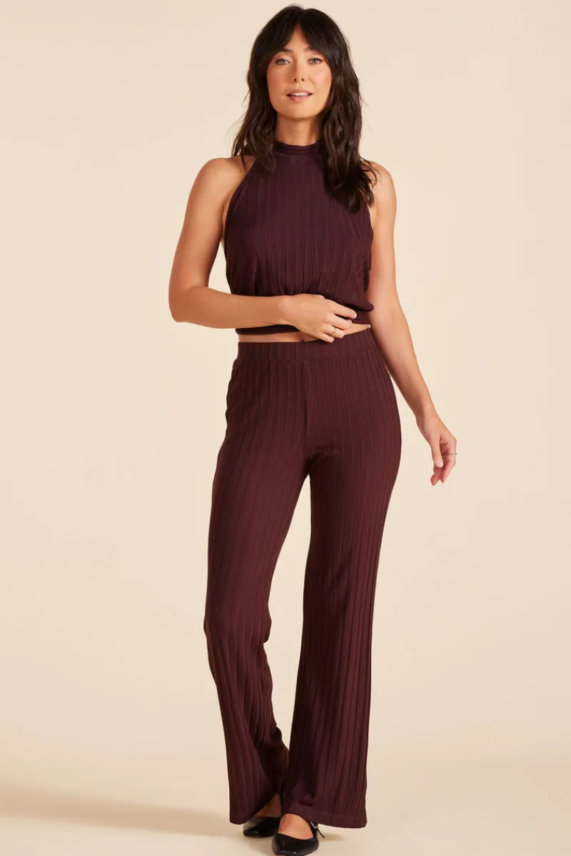 Bottoms*bobi Los Angeles STRAIGHT LEG PANT BROWN
