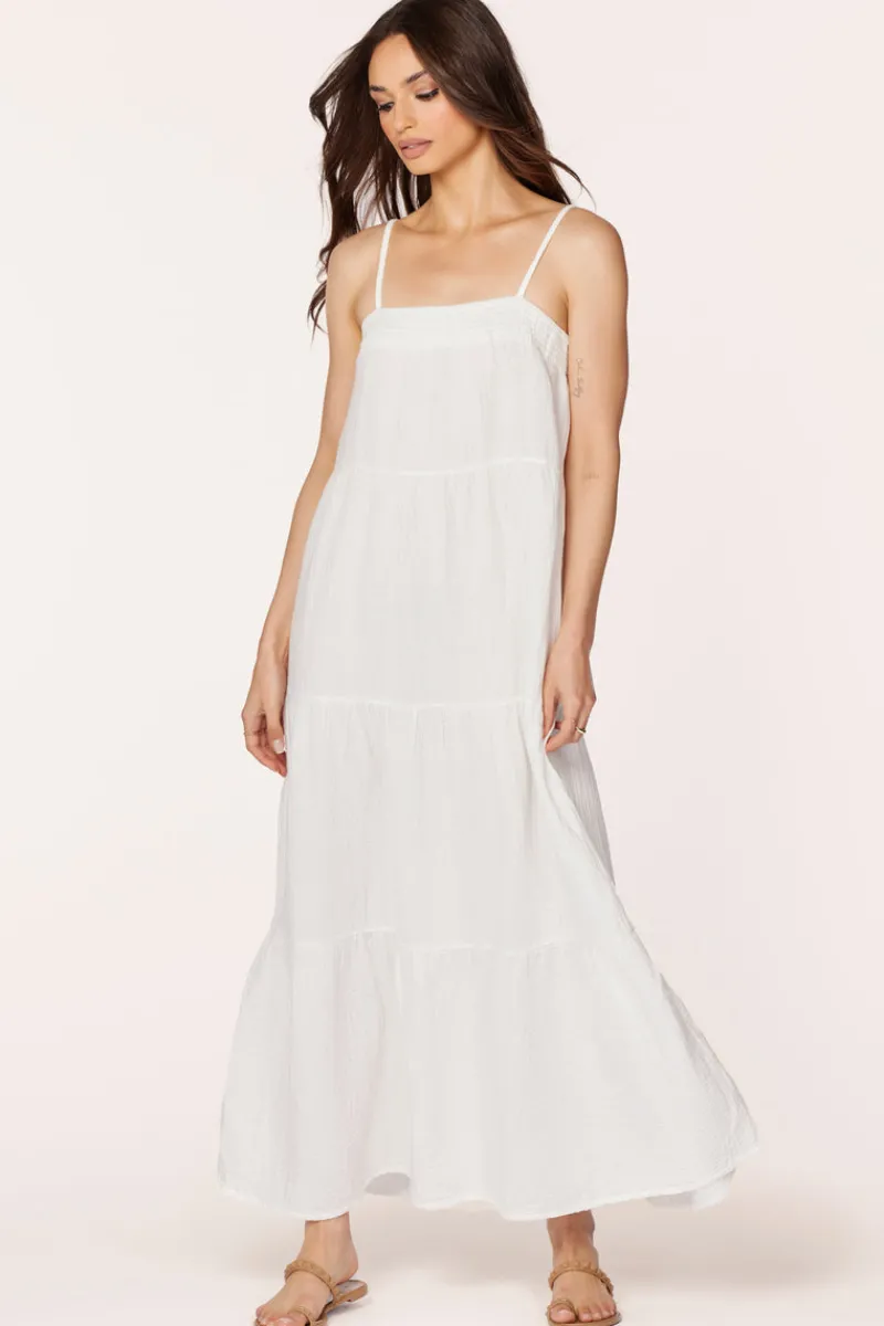 Dresses*bobi Los Angeles TIERED CAMI MAXI DRESS CREAM