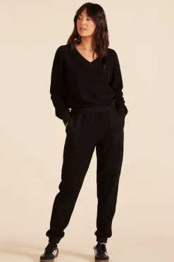 Sweaters|Tops*bobi Los Angeles V-NECK BALLOON SLEEVE SWEATSHIRT BLACK